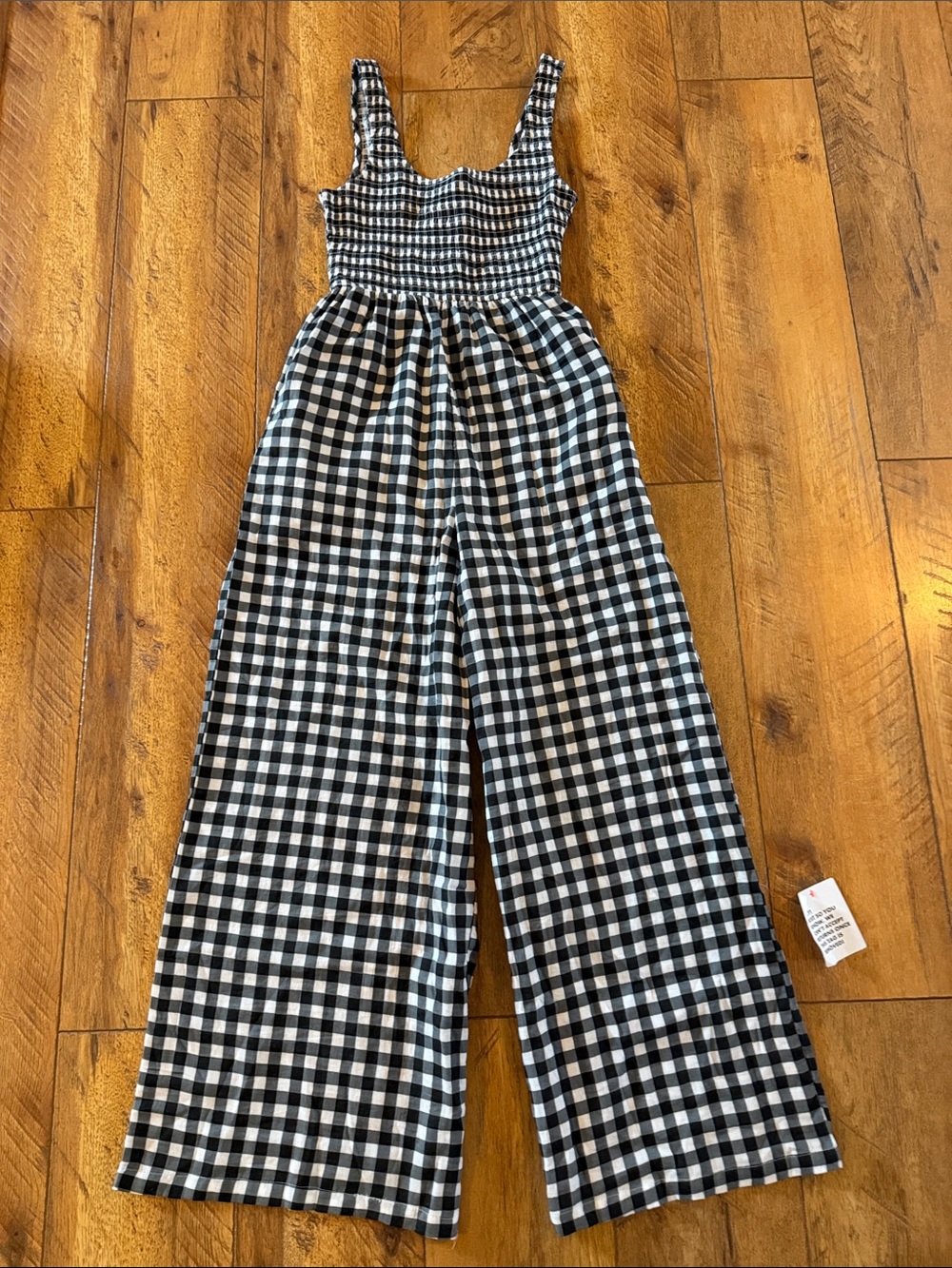 NWT ASOS Jumpsuit Wide Leg Gingham - Picture 3 of 14